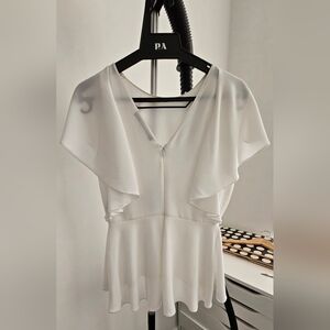 Zara white top with zipper in the back